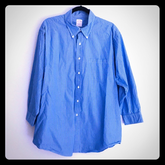BROOKS BROTHERS BUTTON DOWN 2/3 SLEEVE SHIRT - Picture 1 of 4